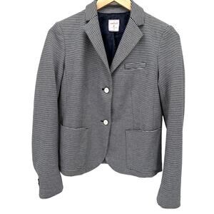 Gap Jacket Womens 2 The Academy Blazer Blue White Striped Preppy Coastal